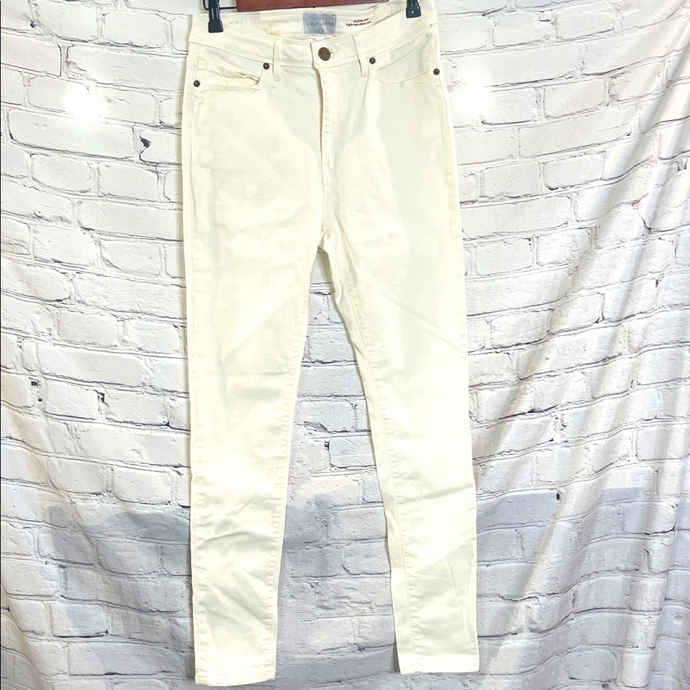 Lola Jeans Off-White Alexa-Ivry High Rise Skinny Jeans Size 30